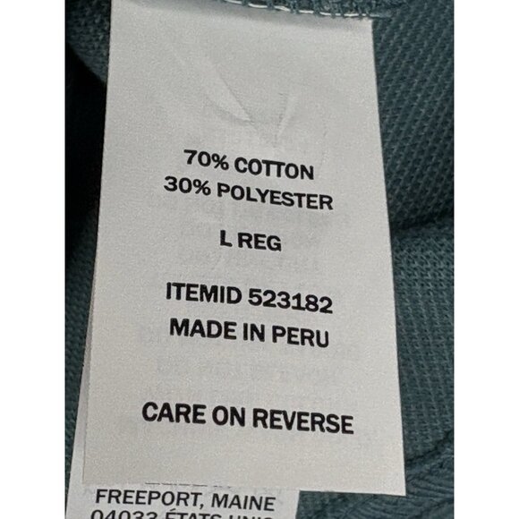 NWT LL Bean Bold Coast Pullover Men’s Large Regular Storm Teal Snap 523182 - Picture 8 of 12